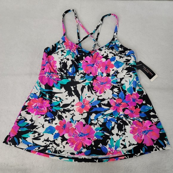 island escape Tankini Top Womans 18W Palisades floral tropical underwire NWT - Picture 3 of 3